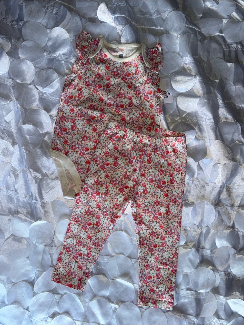 GAP Pink Floral Leggings and Bodysuit Set